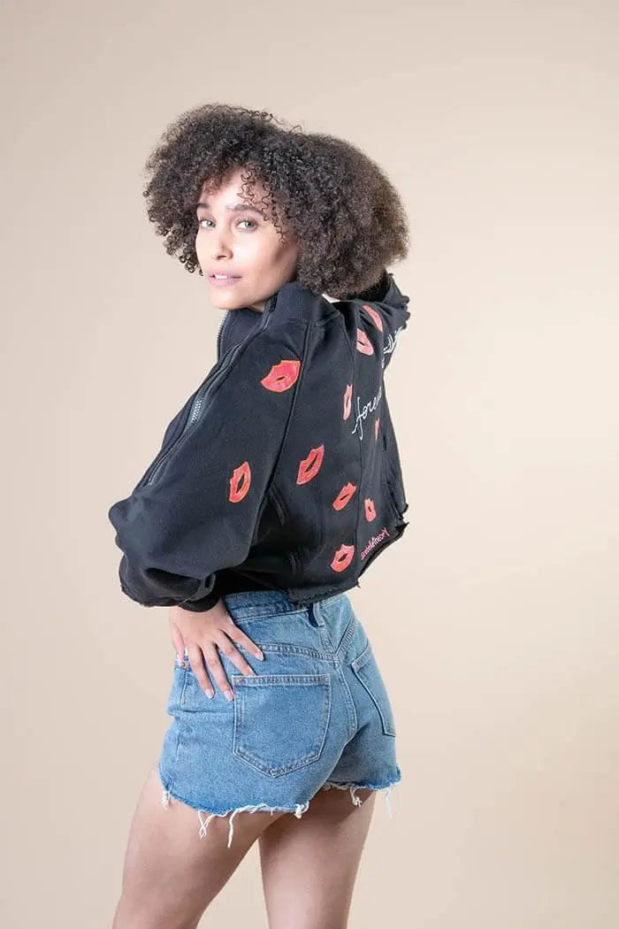'KISSES' Painted Sweatshirt Rebelle Theory
