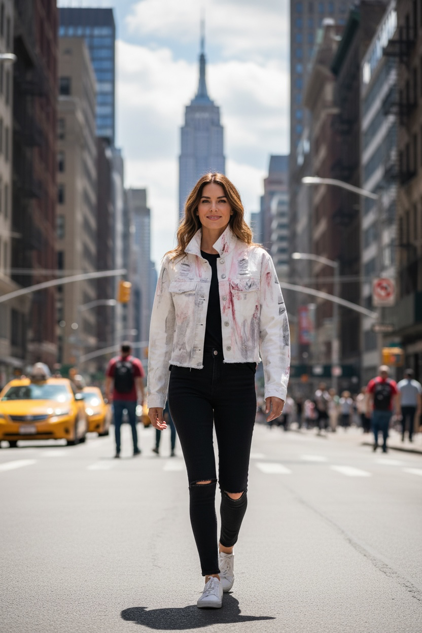 ‘Power of Love’ painted jacket Rebelle Theory