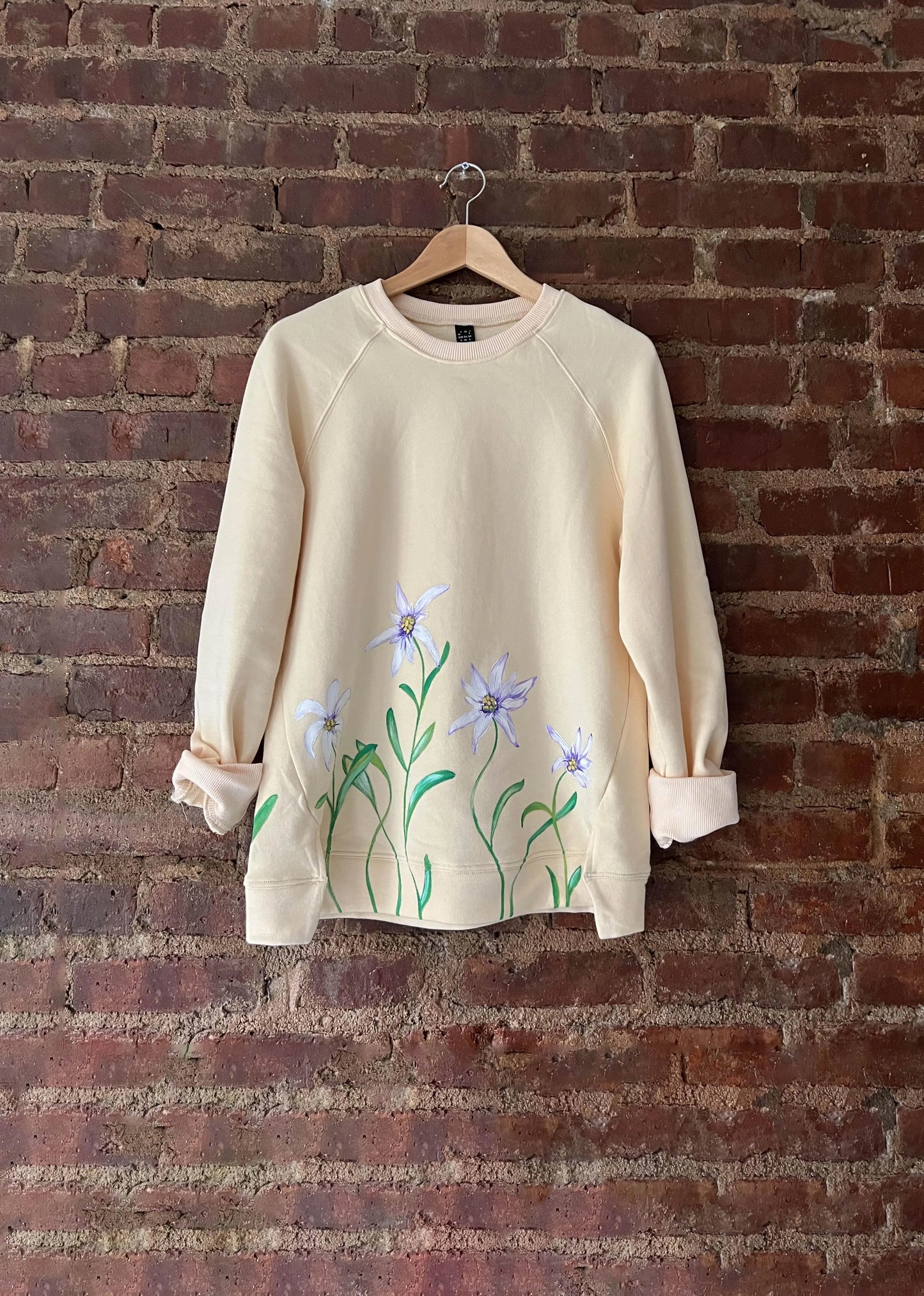 Edelweiss Flower Painted Sweatshirt - Rebelle Theory