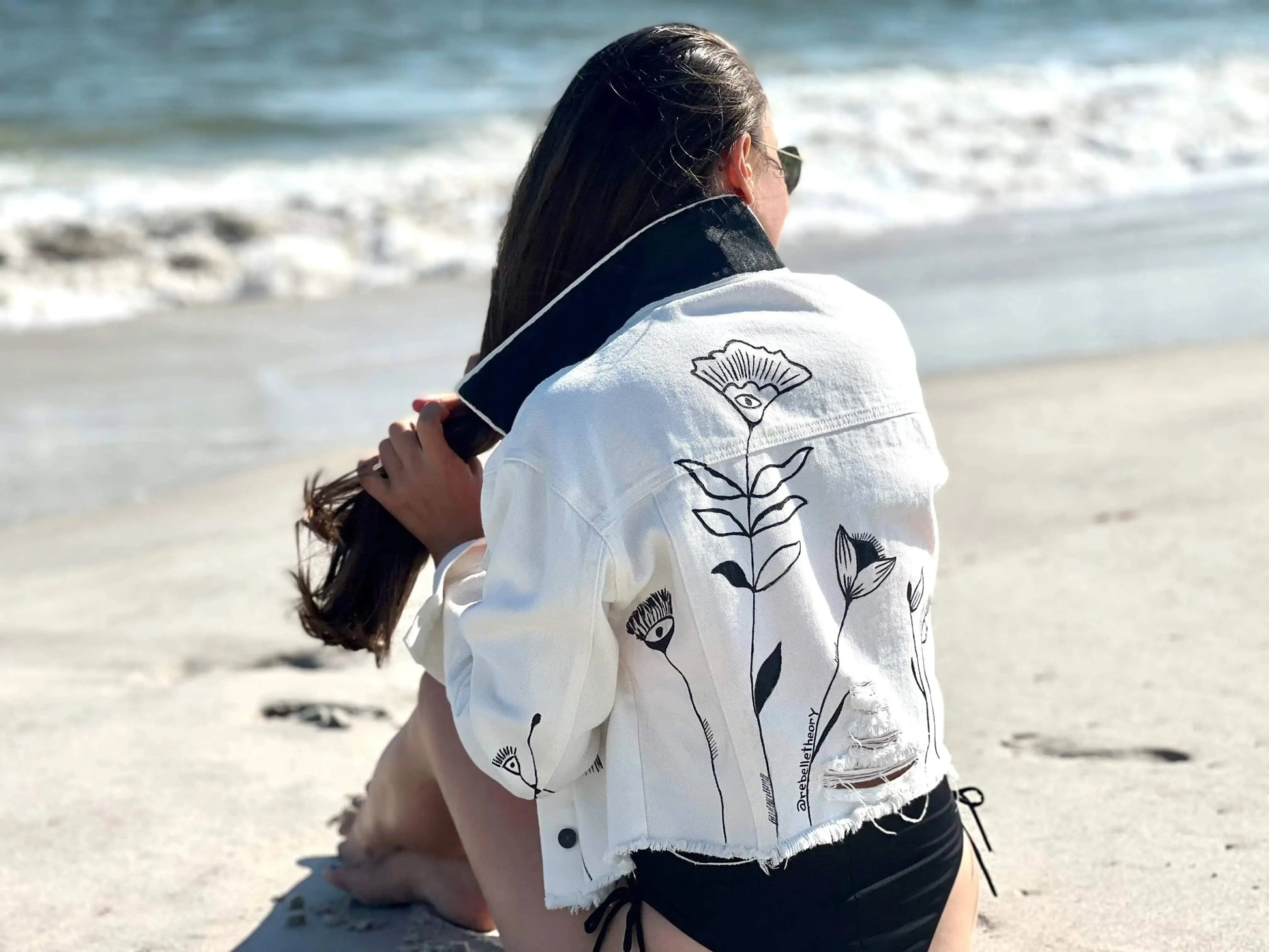 FLOWER POWER Hand Painted Jacket - Rebelle Theory