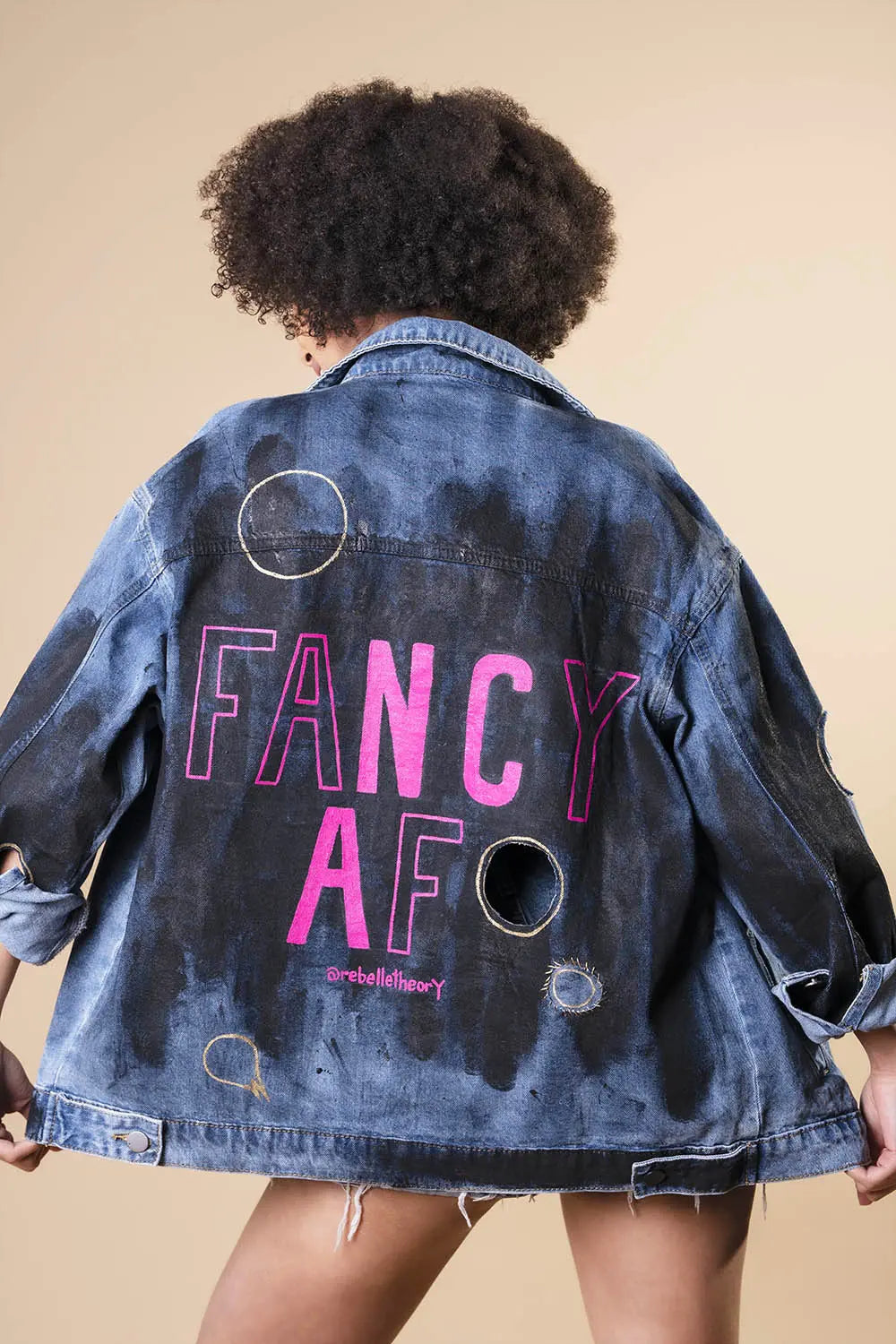 Fancy AF hand painted jacket Rebelle Theory