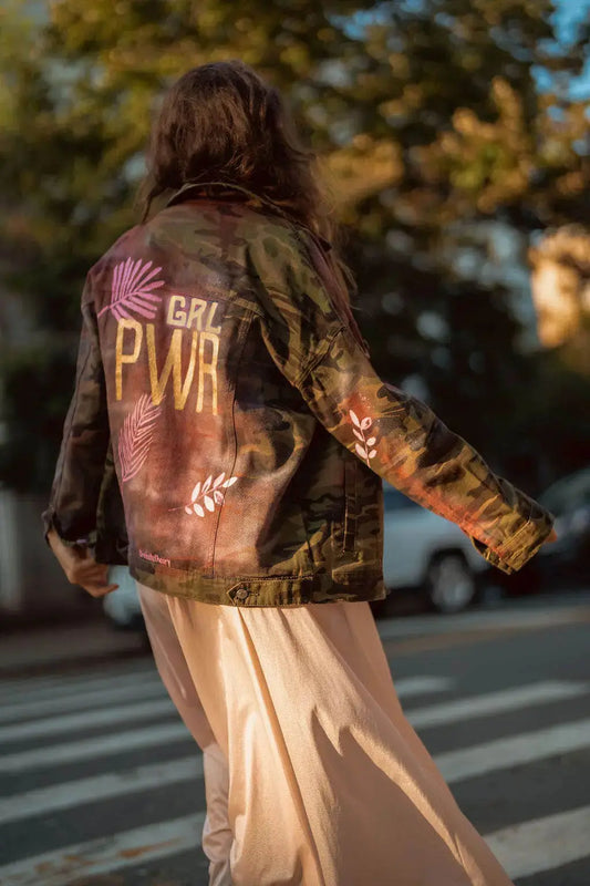 GIRL POWER Painted Military Jacket - Rebelle Theory