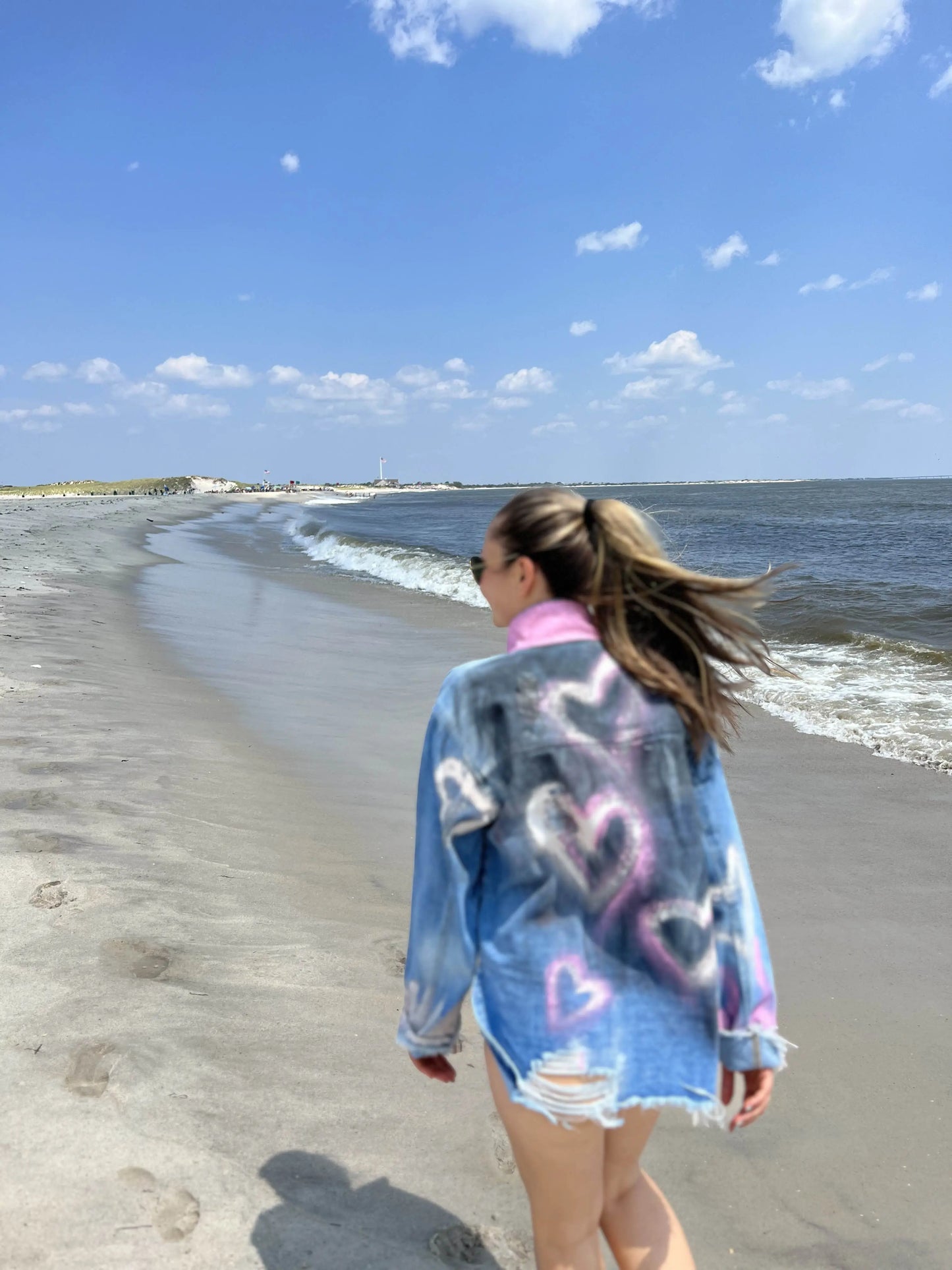'GRAFFITI HEARTS'  Painted Denim Shirt - Rebelle Theory