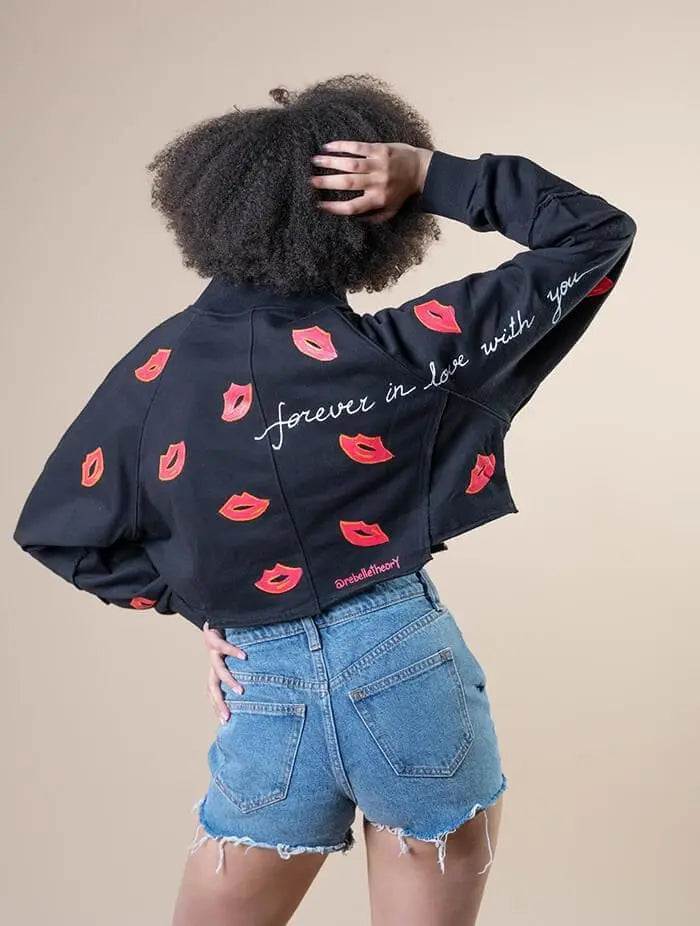 'KISSES' Painted Sweatshirt Rebelle Theory