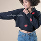 'KISSES' Painted Sweatshirt Rebelle Theory