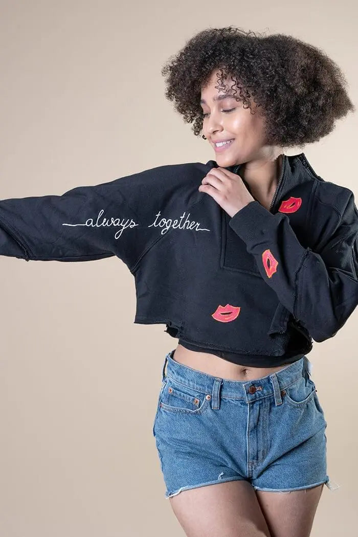 'KISSES' Painted Sweatshirt Rebelle Theory