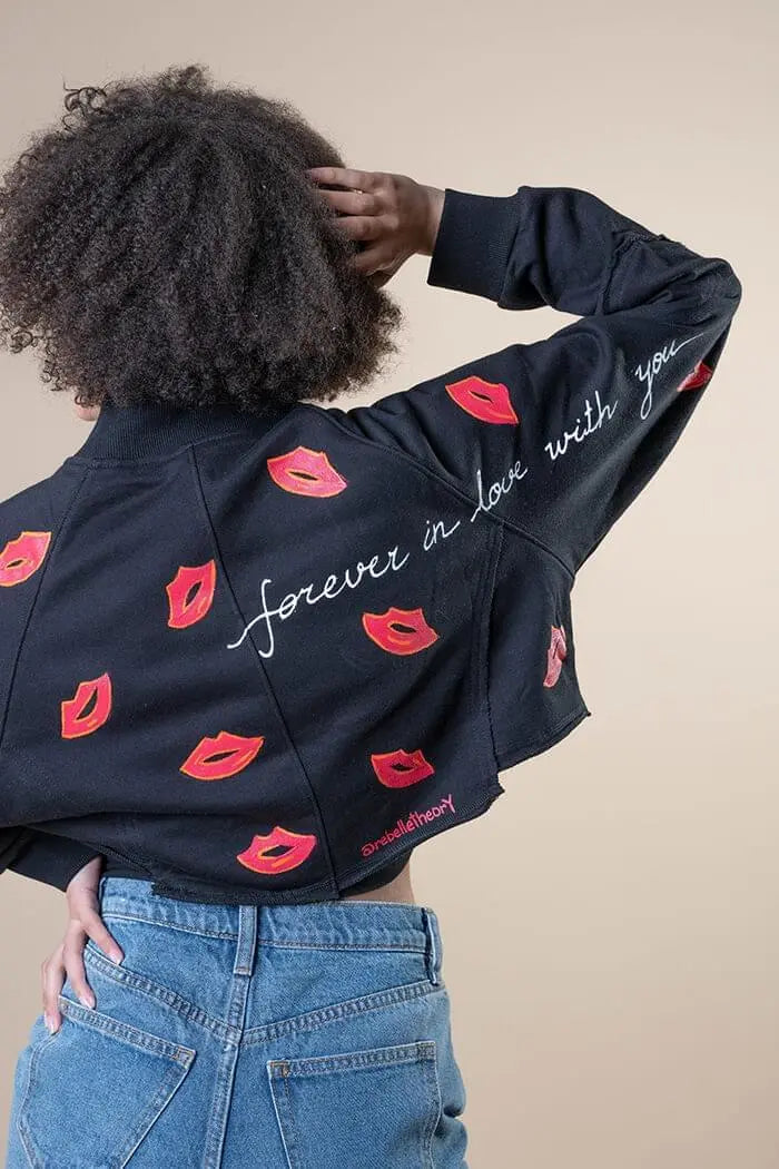 'KISSES' Painted Sweatshirt Rebelle Theory