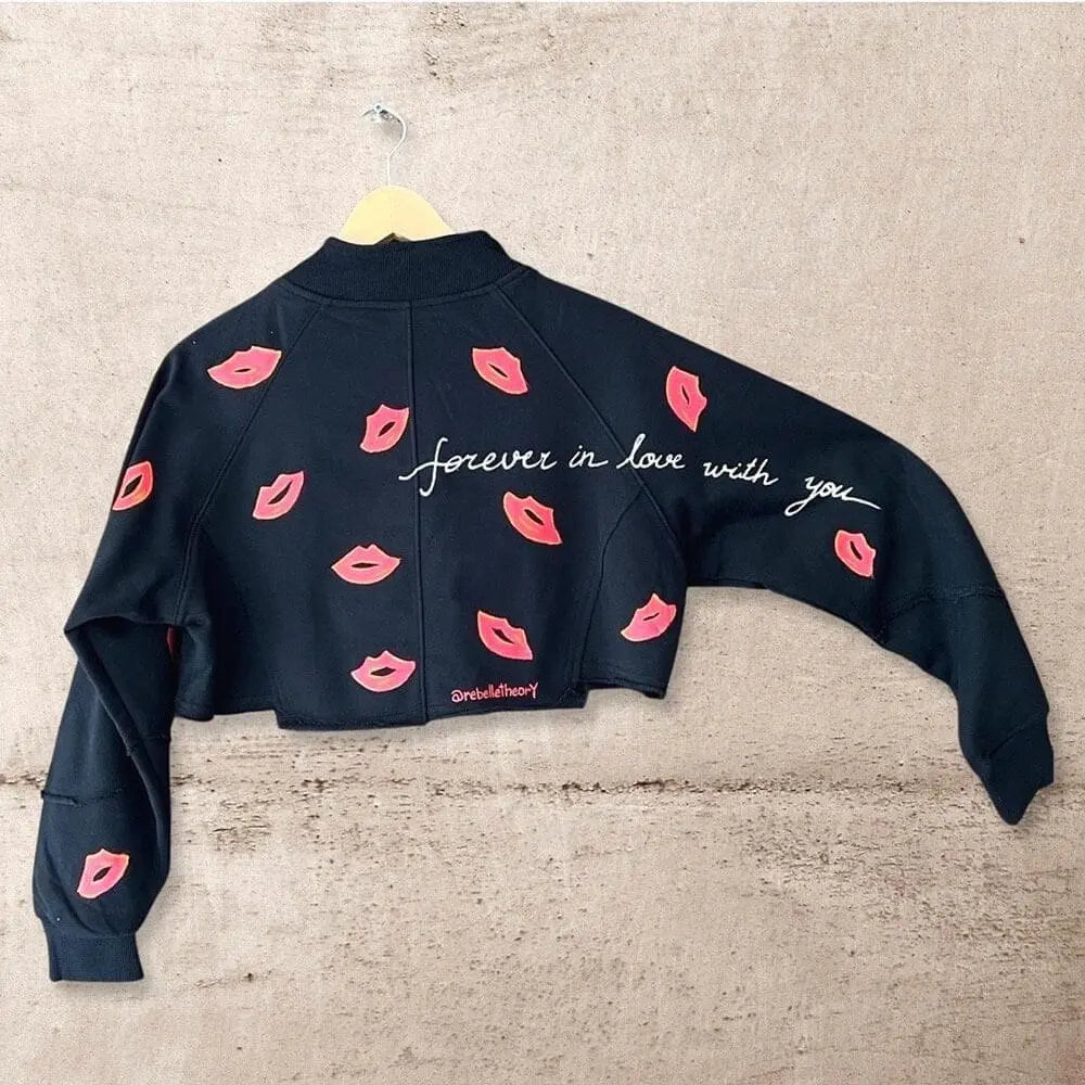 'KISSES' Painted Sweatshirt Rebelle Theory