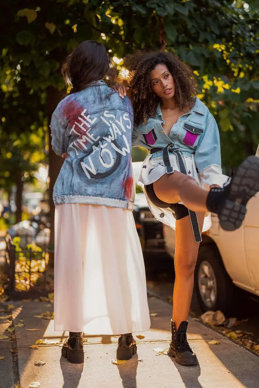'POWER OF NOW' Denim Jacket - Rebelle Theory