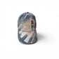 Gray cap with traffic lights painted on a white background